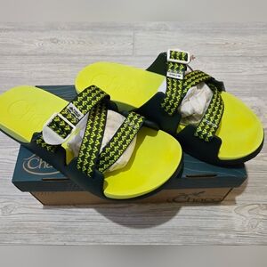 Chaco Mens Chillos Slide Public Lands Evergreen Sandals Sz 15 Green Lime NWB